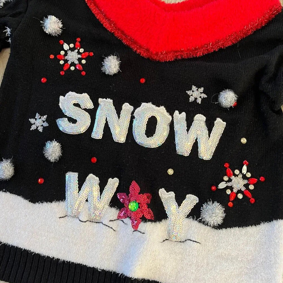 Womens Holiday Time "Snow Way" Christmas Sweater - M - Picture 2 of 6